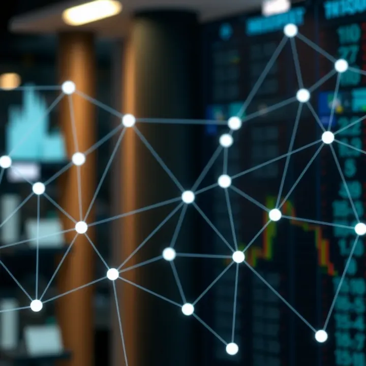 Digital network representing affiliate connections and performance tracking