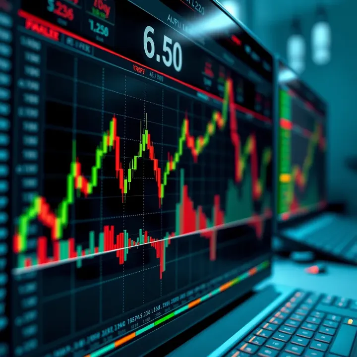 Graph displaying automated trading algorithms analyzing financial market data