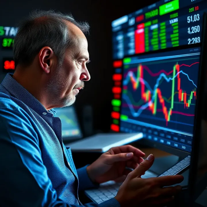 Bill Lipschutz analyzing financial charts on a computer screen
