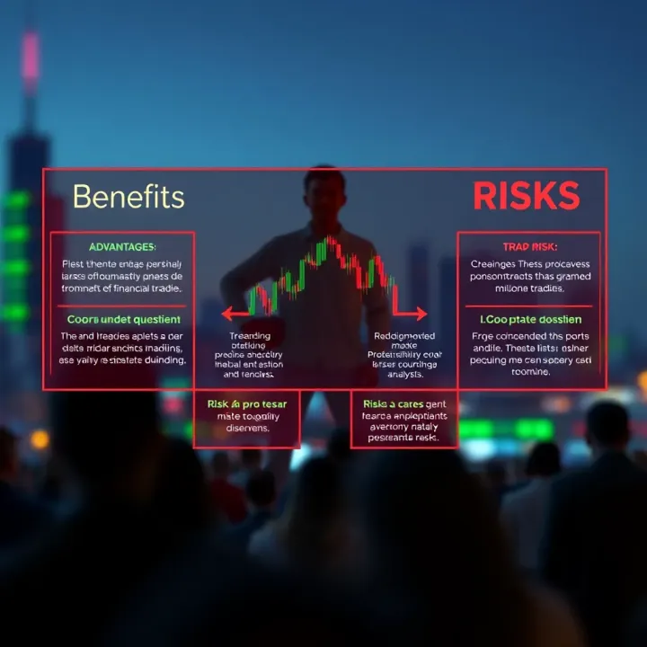 Diagram illustrating the advantages and potential risks associated with using BinaryView for financial trading