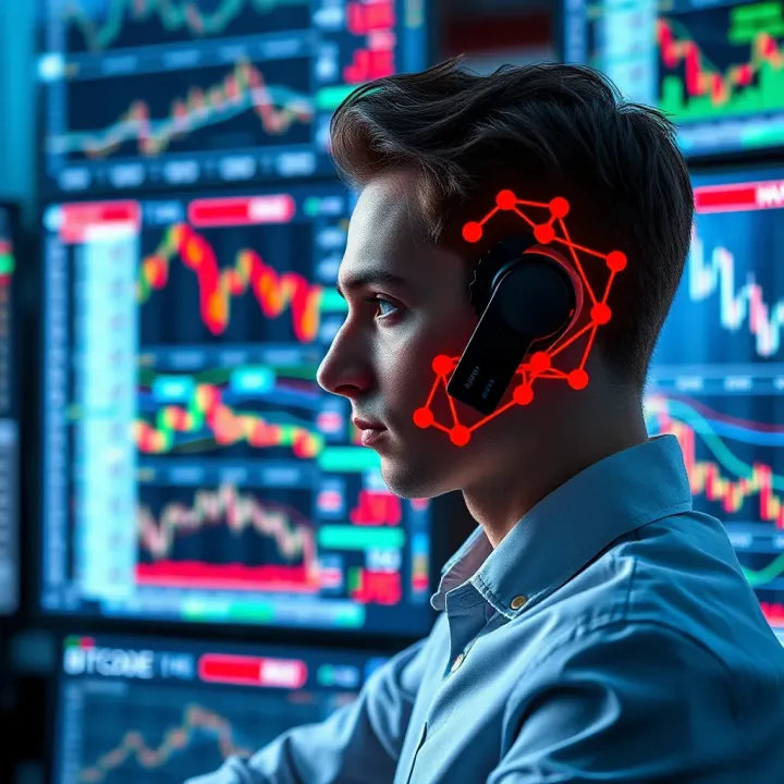 Bitcode AI Analyzing Financial Market Data Visualization of Bitcode AI's algorithm analyzing financial market data on multiple screens
