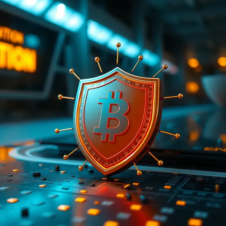 Secure digital shield symbolizing protection measures for cryptocurrency investments