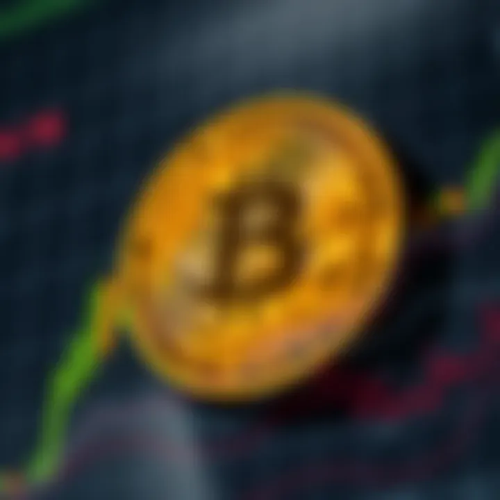 Graph showing Bitcoin price fluctuations against the US Dollar with trend lines and key market indicators