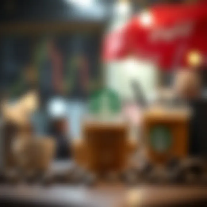 Graphical representation of coffee consumption trends and market positioning of Starbucks and competitors