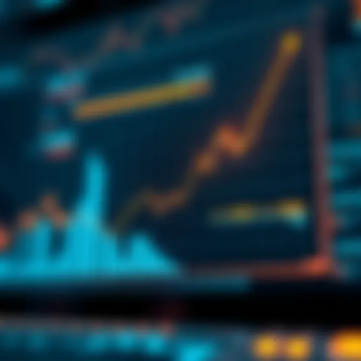 Futuristic digital graph illustrating innovative investment growth in technology sectors