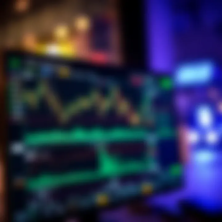 Dashboard showing trading platform interface with charts and market data