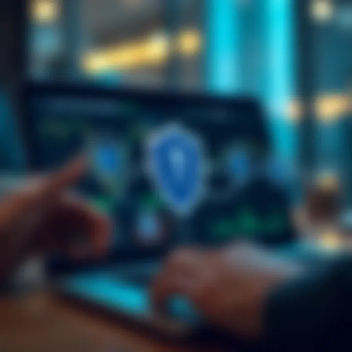 Secure online transaction process with digital protection icons