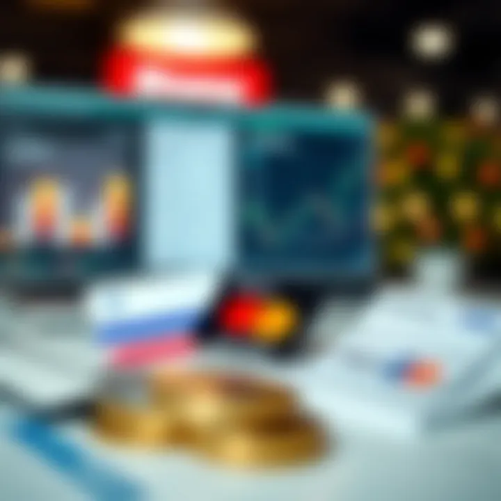 Visual representation of multiple payment methods and user reviews for online trading