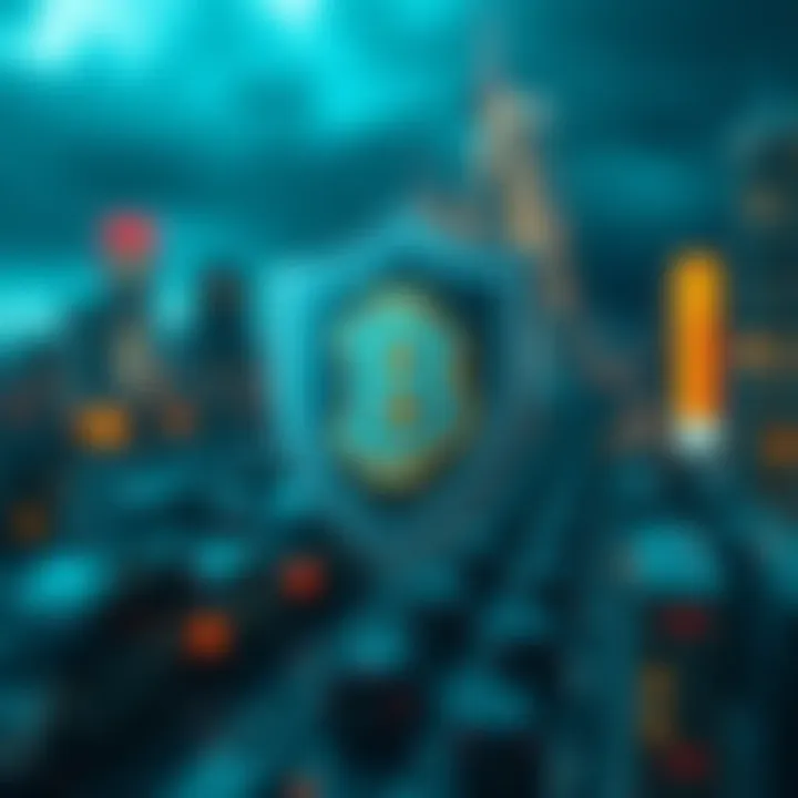 Secure digital shield symbolizing safety and regulation in cryptocurrency trading