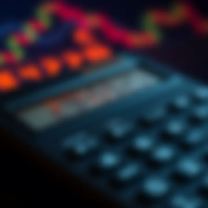 Digital calculator displaying pip value calculation for currency trading