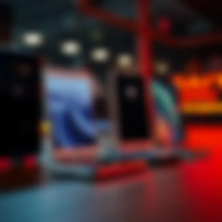 Comparison of smartphone devices from major technology companies showcasing design and features