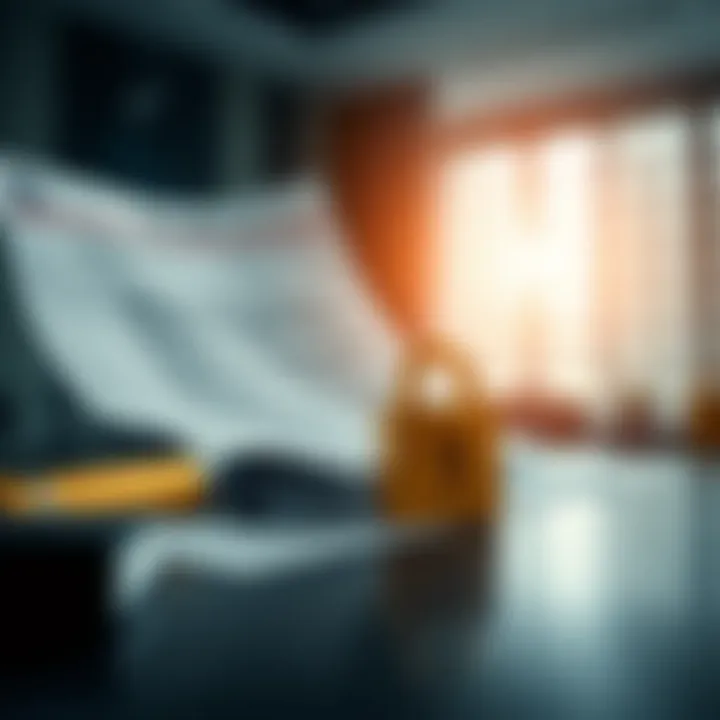 Graphic depicting legal documents and security symbols representing regulatory compliance in binary options brokers