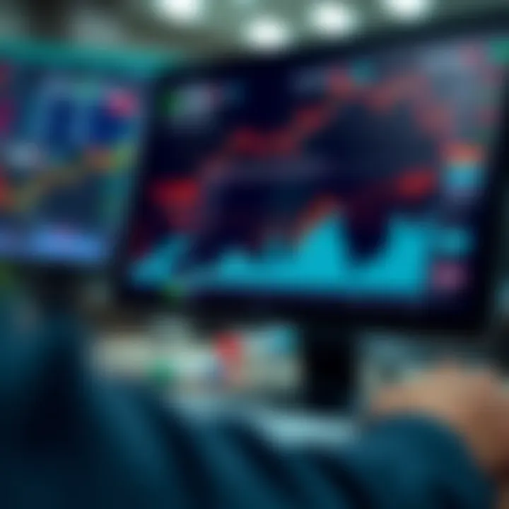 Diagram illustrating CFD trading mechanics with charts and currency symbols