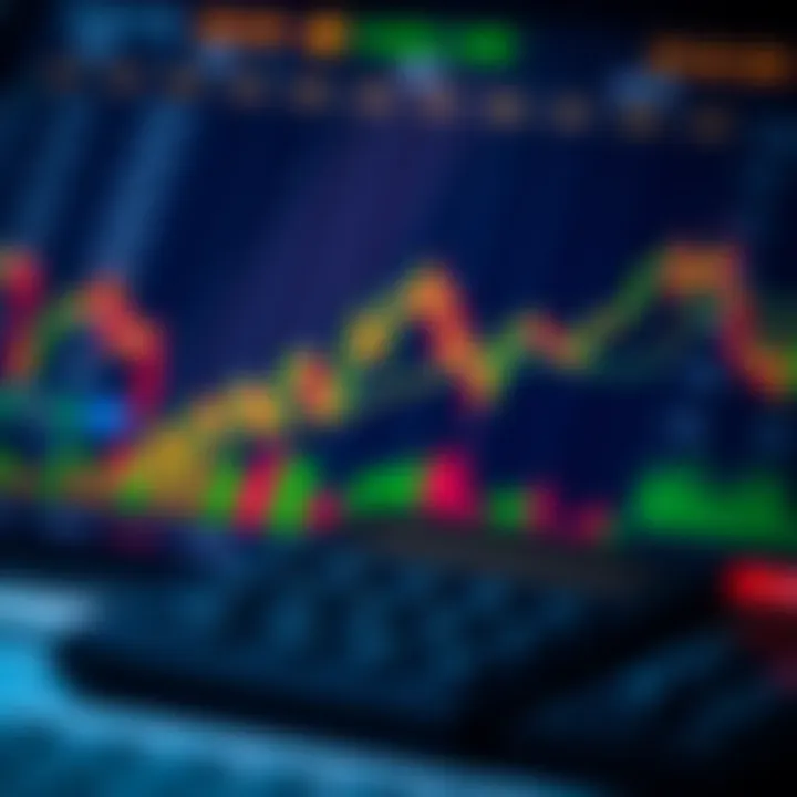 Graph showing pip value fluctuations with currency pairs overlaid on trading data