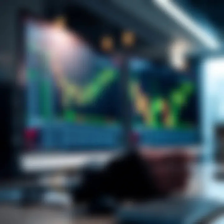 Illustration of risk-free trading practice using a free demo account interface on a computer