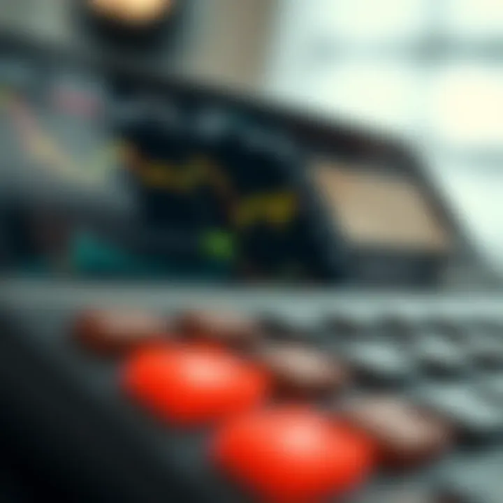 Trading calculator interface displaying risk management and profit calculation features