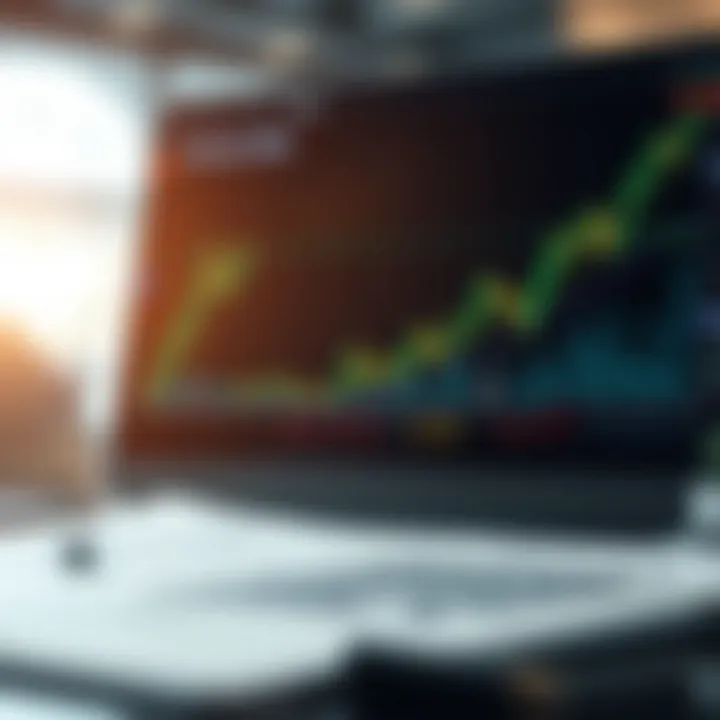 Financial charts and graphs illustrating competitive commissions and advanced trading tools