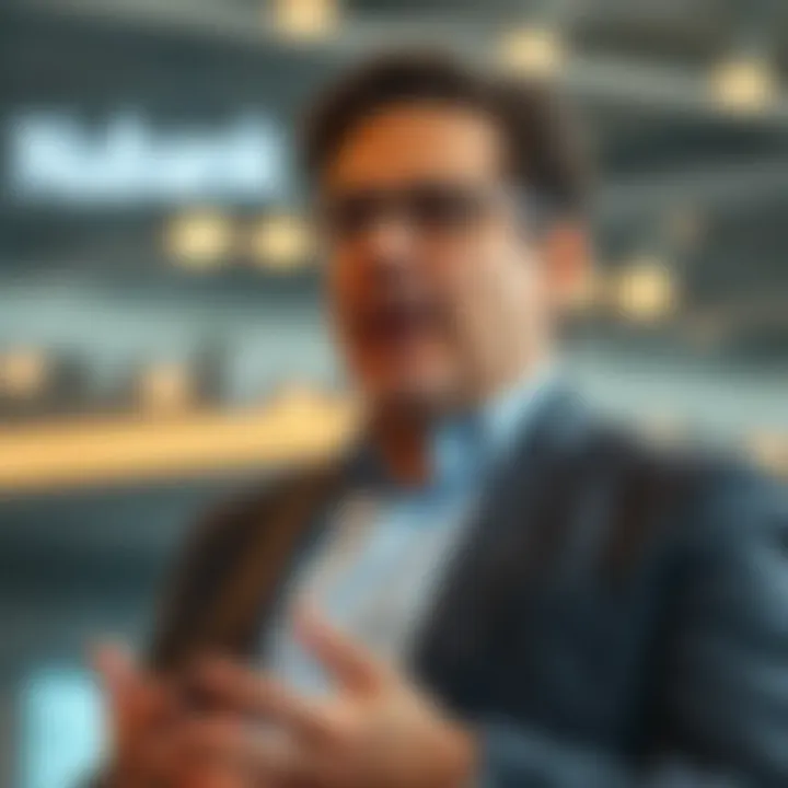 David Vélez delivering a keynote speech about digital banking innovations