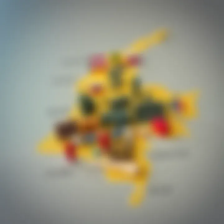 Map of Colombia with financial symbols depicting local and international political and economic factors affecting currency value