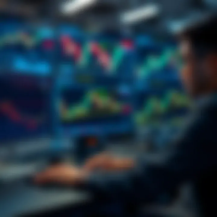 Conceptual illustration of a professional trader managing financial charts with external capital