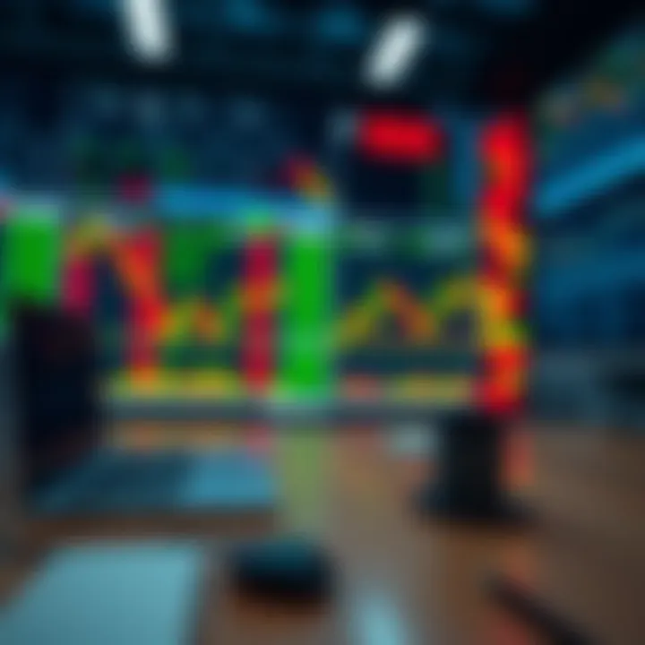 Illustration of risk management tools and trading strategies on digital financial market