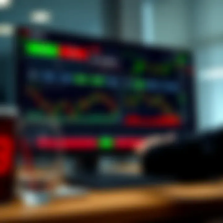 Dashboard view of IQ Option trading platform displaying various financial charts and tools