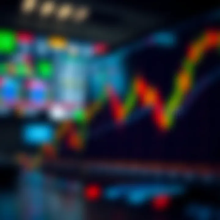Conceptual illustration of technical indicators used in stock trading