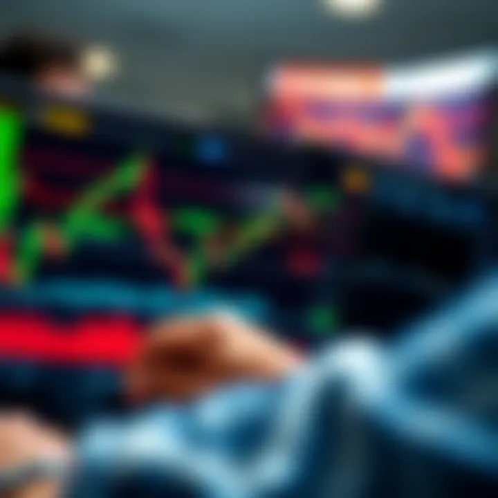 Graph showing trading charts and indicators symbolizing financial market analysis