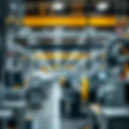Overview of a Manufacturing Facility and Equipment Industrial manufacturing facility with machinery and equipment