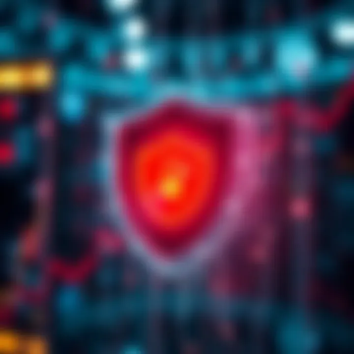 Secure digital shield symbolizing safety and protection in online trading environments