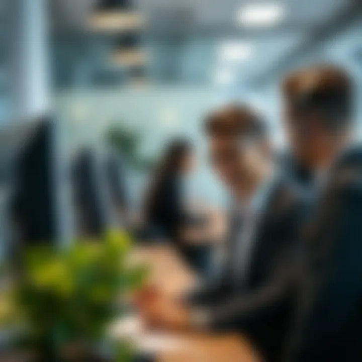 Customer service representative assisting a client with credit application queries