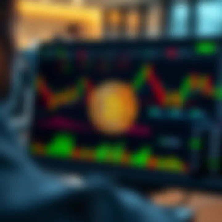 Interface displaying cryptocurrency charts and automated trading signals