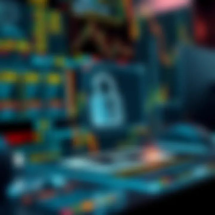 Conceptual graphic showing secure integration of binary code-based login on digital platforms