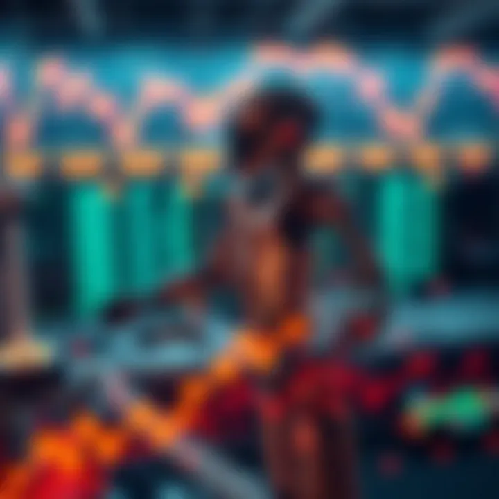 Abstract representation of automated trading algorithms executing stock market operations