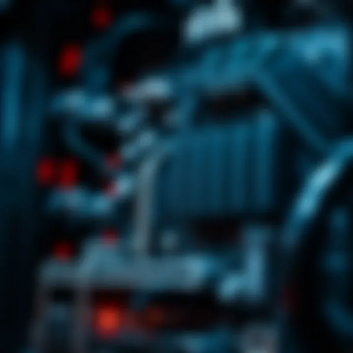 Close-up of a modern computer motherboard illustrating key hardware components for trading efficiency