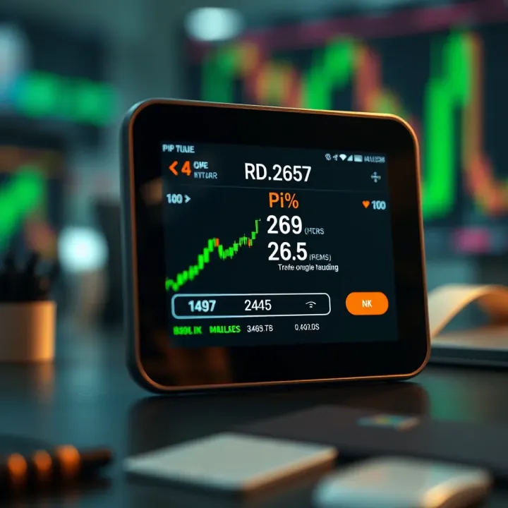 Digital Tool Calculating Pip Values for Forex Risk Management Digital tool interface calculating pip values for risk management in forex trading