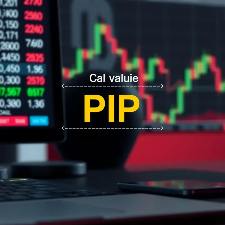 Forex Pip Value Calculation for Currency Pairs Diagram illustrating pip value calculation in Forex trading with currency pairs and numerical indicators