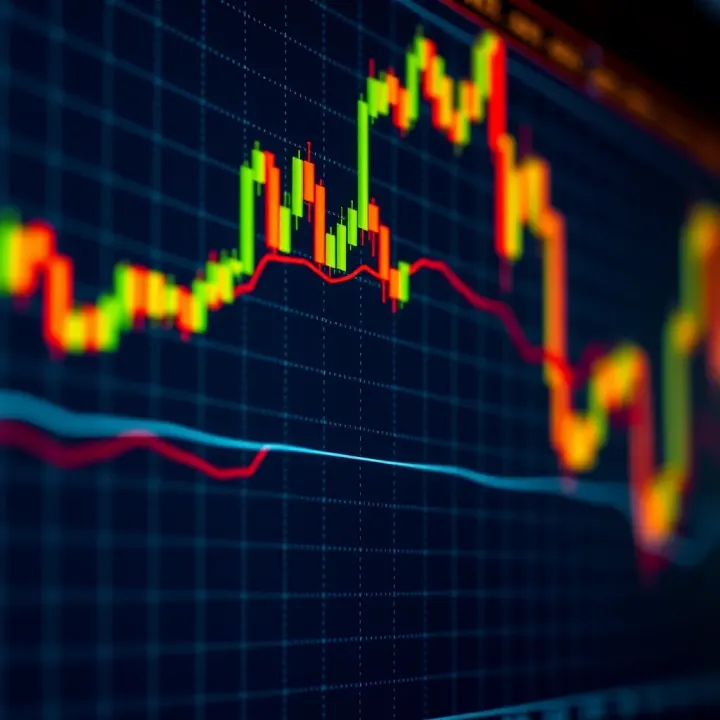 Forex Chart Illustrating Pip Movements Forex trading chart highlighting pip movements between currency pairs