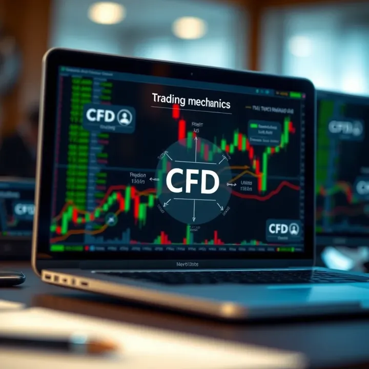 Diagram illustrating the concept and mechanics of CFD trading platforms