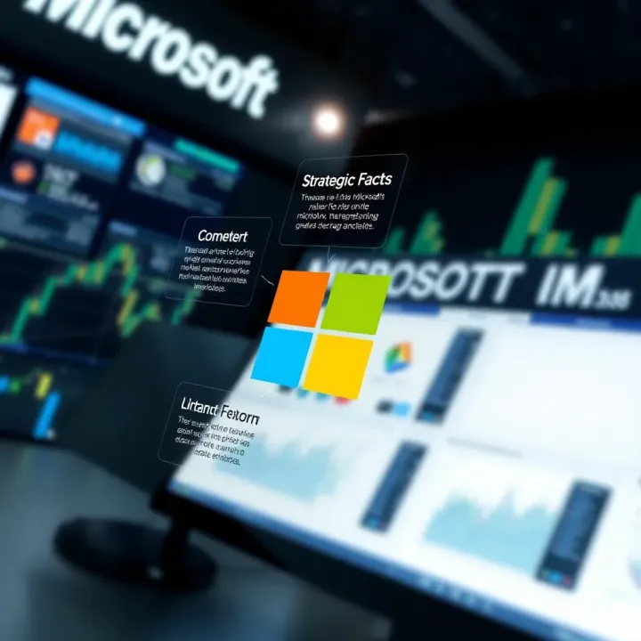 Diagram showing strategic factors influencing Microsoft's market position against its rivals in the tech industry