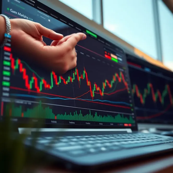 Dashboard showcasing IQBroker's trading platform with market charts and data