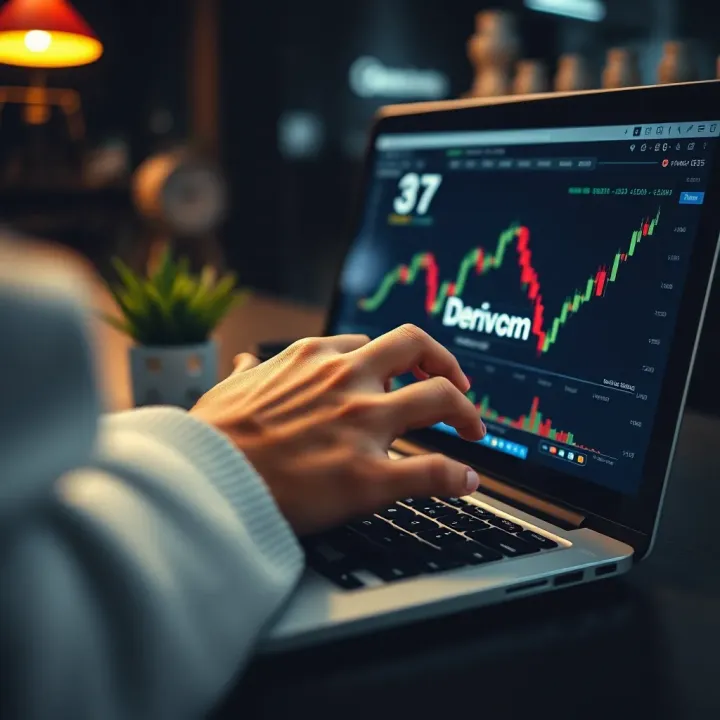 Accessing Your Account on Deriv.com Securely User logging into secure financial trading platform on a laptop