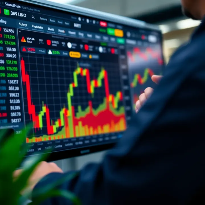 Overview of Binomo trading platform interface showing market charts and trading options