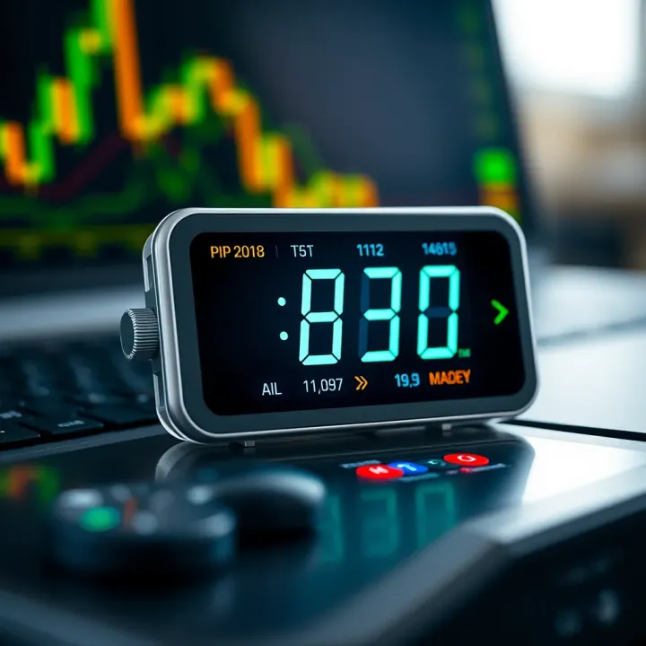 Digital pip counter tool showing real-time trading data