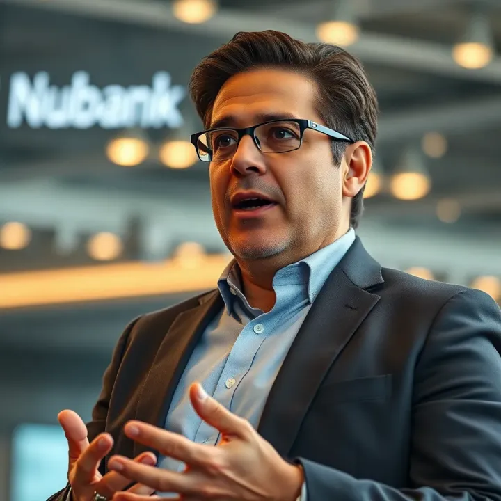 David Vélez delivering a keynote speech about digital banking innovations