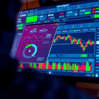 Risk Management Features in Deriv.app Visual representation of risk management tools and investment strategies on trading platform