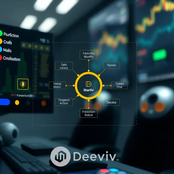 Operational Workflow and Features of Deriv Bot Diagram illustrating the operational workflow and key features of the Deriv trading bot