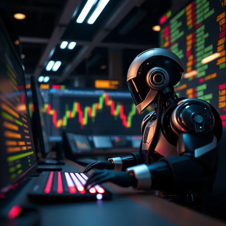 Conceptual graphic illustrating the risks and benefits of using Deriv Bot in binary options trading