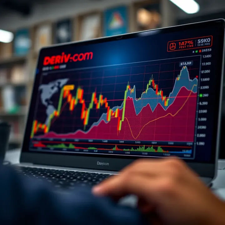 Graph depicting financial asset trends and investment options available on Deriv-com