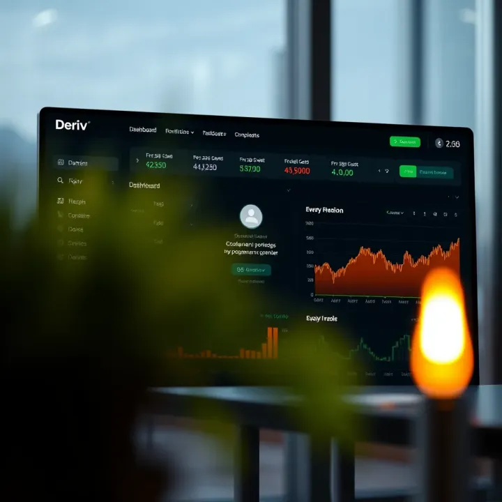 Deriv Platform User Dashboard Dashboard overview after successful login highlighting key features of Deriv platform